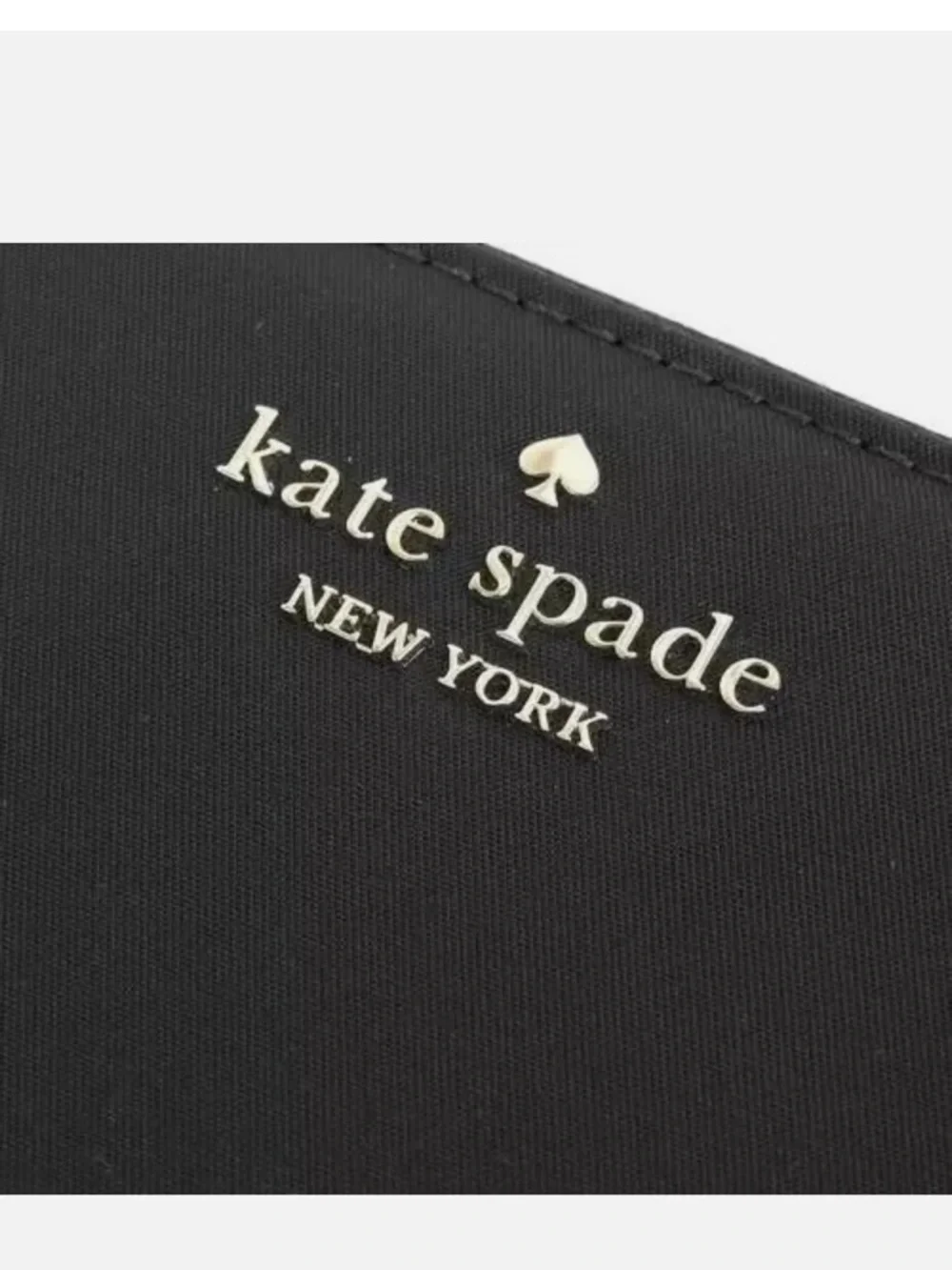 kate spade Black Zip-Around Wristlet with Gold Logo